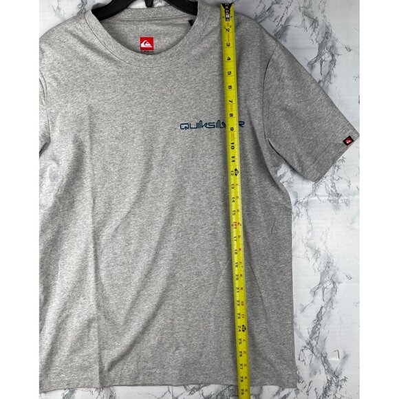Quiksilver Mens Medium T-Shirt Kauai Heather Gray Logo Print Cotton Crew Neck - Picture 6 of 14